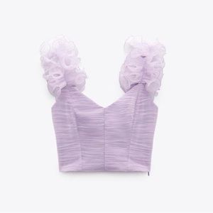 Zara Purple Ruffle Sleeve Top